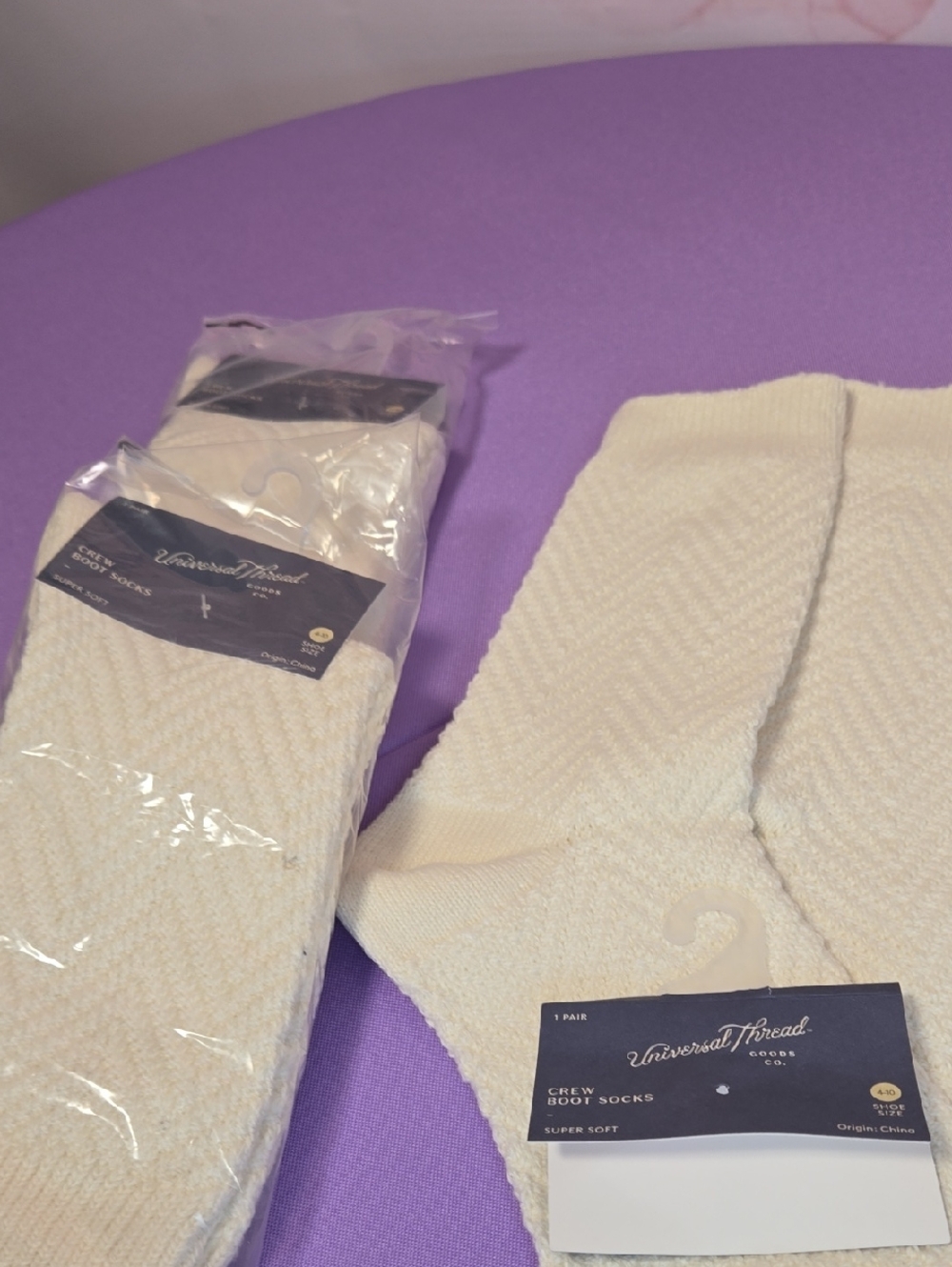 Universal Thread Cream Crew Boot Socks – 3-Pack